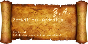 Zorkóczy András névjegykártya