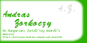 andras zorkoczy business card